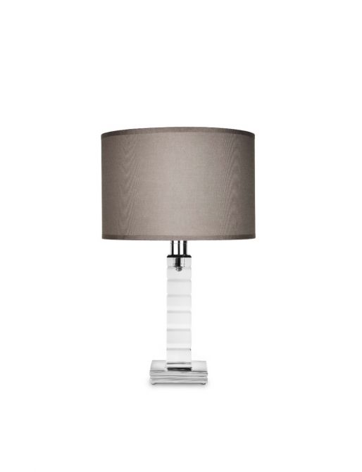 FLANNEL-GREY LAMPSHADE TABLE LAMP