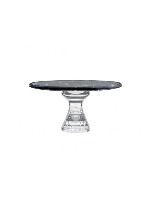 BLACK MARBLE FOOTED TRAY