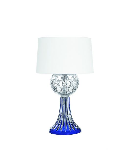 LAMPE À POSER CHROMÉE BLEU FONCÉ