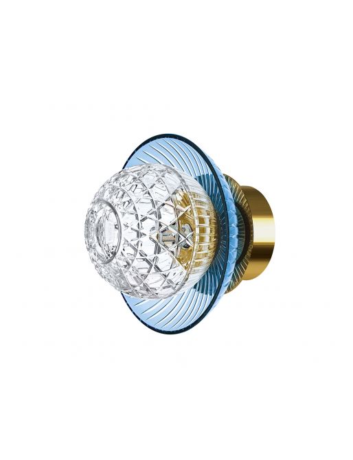 SKY-BLUE CUP GOLDEN FINISH IP44 SCONCE 