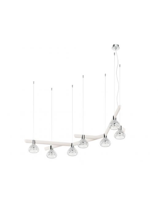 MODULE SUSPENSION 7 LUMIÈRES 45° BOIS BLANC